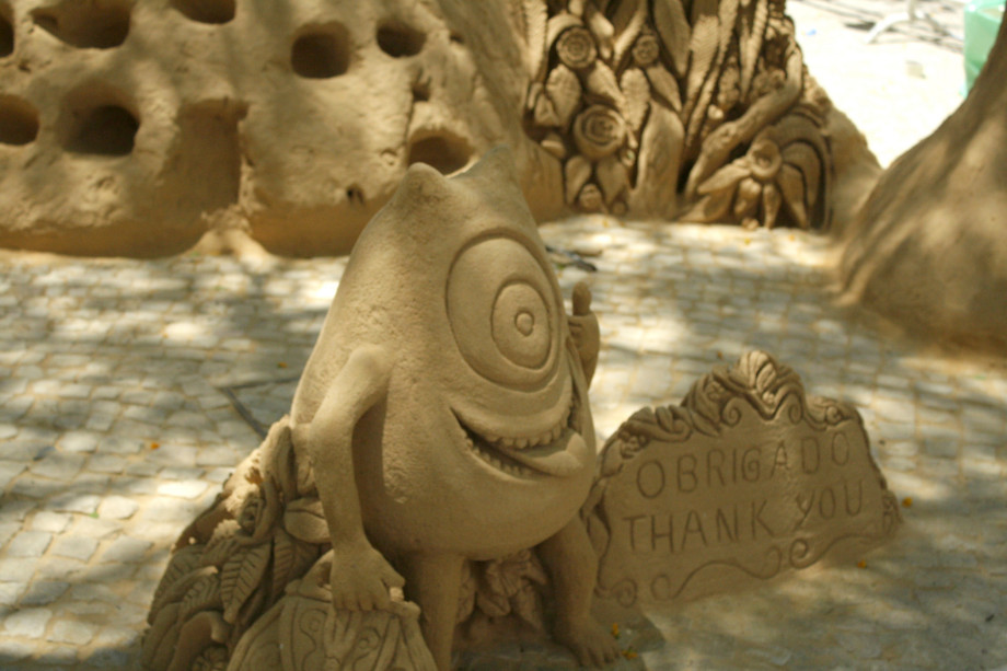 Sand sculpture Monsters Inc